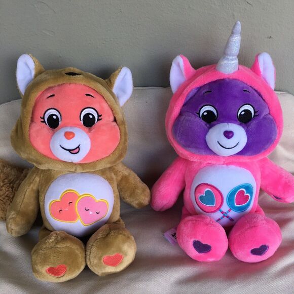 Care Bears Hoodie Friends Plush Fox Unicorn Heart Lollipop Teddy Bear - Picture 1 of 13